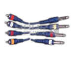4 RCA Plug to 4 P-38 Mono Plug Cord Heavy Duty - Copper PVC, 1-10m Blue, 3 Coaxial Cables, Noise-Free, Clarity, Color Separation