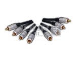 4 RCA Plug to 4 RCA Plug Cord Gold Plated - 3 Meter, Black Coaxial Cable | Noise-Free, Separated Transmission, Brilliant Color