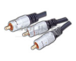 RCA Plug to 2 RCA Plug Cord (Tip Gold Plated) - 1.5 Meters