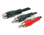 RCA Socket to 2 RCA Plug Cord 1.5 Meters