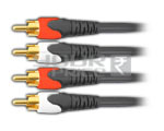 2 RCA to 2 RCA Cord Deluxe (Pipe Type) 1.5 Meters