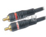 2 RCA Plug to 2 RCA Plug Cord High Resolution OFC Cable (Gold Plated) - 1.5 Meters, Gray, Easy Install, Color Coded Audio Transmission