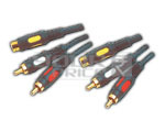 4 PIN Mini DIN Plug + 2 RCA PLUG to 4 PIN Mini DIN Plug + 2 RCA Plug (Dual Link) Gold Plated 1.5 Mtr