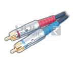 2 RCA Plug to 2 RCA Plug Cord (Gold Plated) Low Noise Digital Cable - 3 Meters
