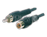 RCA Plug to RCA Socket Cord 1.5 Meters - Copper, Black, Shielded Cable, Noise Free, Durable, Easy Connection
