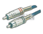 2 RCA Plug to 2 RCA Plug Cord Full Metal Nickel Plated Heavy Duty - 1.5 Meters