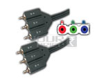 R-G-B Male to R-G-B Male Cord Dual Molded Component Cable - 3 Meters