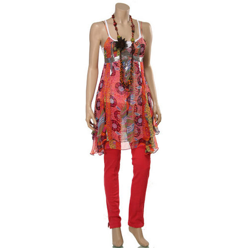 Fashion Clothes - Cotton Silk, XS-XXL, Red | Customizable Designs, Floral Pattern, Casual Formal, Knee-Length