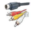 S-Video 7 Pin Mini Din Male to 3 RCA Male Cord - 1.5 Meters (Pin-3 Rows)