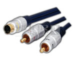 S-video 7 Pin Mini Din Plug To 2 Rca Plug Cord Gold Plated - 3 Meters
