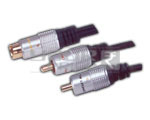 S-Video 4 Pin Mini Din Plug to 2 RCA Plug Cord (Digital) (Tip Gold Plated) - 5 Meters