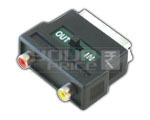 SCART Plug 21 Pin to 2 RCA Socket Connector with Switch