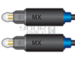 TOSLINK Plug - Optical Fiber Cable 1.5 Meters Black, Gold-Plated Connectors, Digital Audio