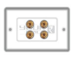 6 Way RCA Female - Face Plate (A 114 X 70 mm)