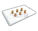 6 Way RCA Female Face Plate - Plastic, 114x70 mm, White | Easy Access, Wall Mount, HD Audio Video