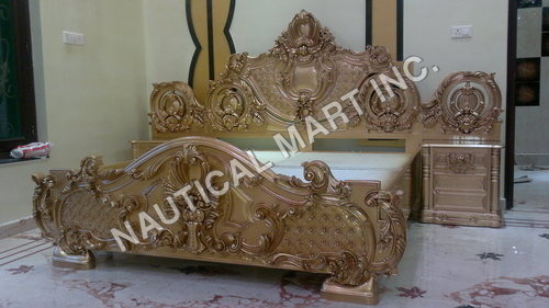 WOODEN DOUBLE BED SET By Nautical Mart Inc.