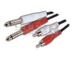 2 TS 1/4' Jack male to 2 RCA male Cord - 1.5 Meter