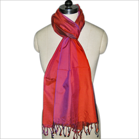 Deep Red & Purple Shimmer Natural Silk Scarf
