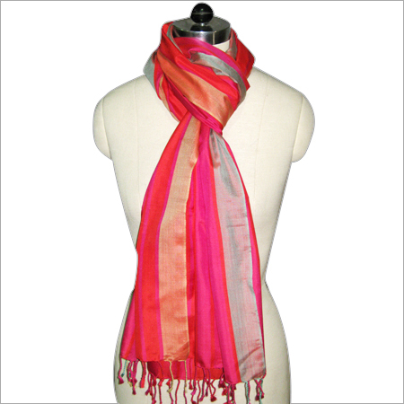 Shimmering Pink Natural Silk Scarf