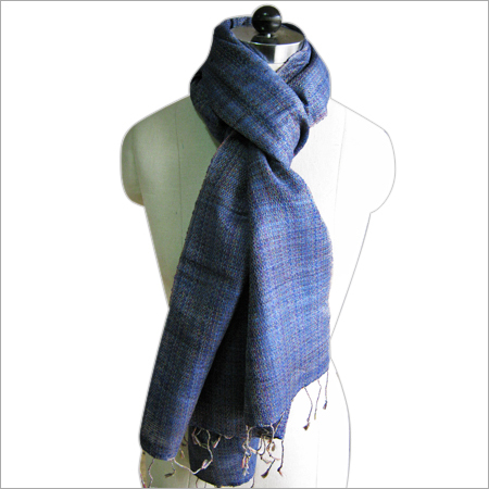 Deep Blue Natural Silk Scarf