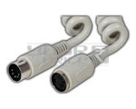 5 Pin Din Plug to 5 Pin Female Din Socket Cord - 1.5 Meters (Coil Cord). 