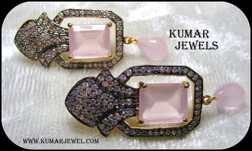 square stone earrings.