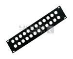 19' Rack Mount 1 x 24 way Studio Plates + 1 Ac Blank Socket 600 x 100 mm