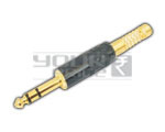 TRS Male Connector with Black Coated Enclosure For 8mm Cable