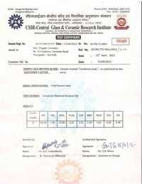CGCRI test cert of red pipe