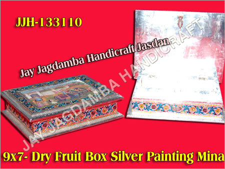 Dry Fruit Box Silver Painting Mina