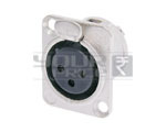 3 Pin Mic Panel Mntg Female Connector