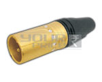 XLR Male Connector - Metal, 3 Pin, Gold Plated | Heavy Duty, Reliable, Durable, Professional Audio