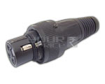 XLR Black Coated Female Screw Lock Type Connector