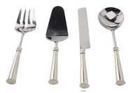 Cake Knife & Server Set - Polished Stainless Steel, Small To Large Sizes, Elegant Silver Finish, Durable Beaded And Two-tone Handles