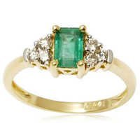 Octagon Cut Zambian Emerald And Diamond Ring Gender: Men's