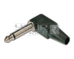 TS Male Connector Rt Angle Plastic Enclosure - Plastic Metal, Black, 6.35mm | Durable Connection, Gold Plated, Reliable Audio