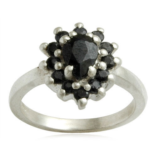 Back Onyx Silver Ring, Trendy Silver Ring Desig Gender: Women