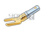 Binding Post 'Y' Terminal Screw Type (Gold Plated) Chrome Plated Metal Cap Heavy Duty for 4mm Cable.