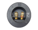 2 Way Army Type Binding Post Speaker Terminal Round with Metal Connector Gold Plated(75mm X 45.6mm).