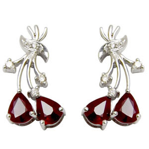 14k yellow gold ruby earrings