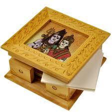 wooden slip paid box stone painting