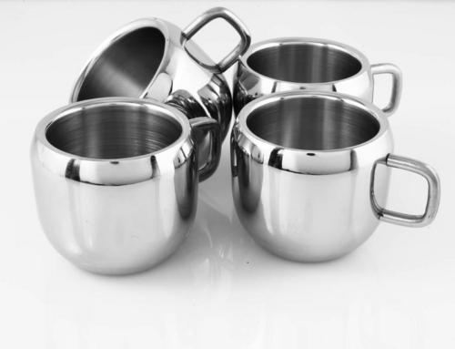 APPLE MUG SET OF 4 DOUBLE WALLED