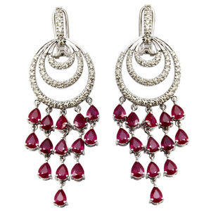 white gold earring chandelier earrings Ruby chand