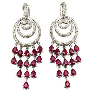  white gold earring chandelier earrings Ruby chand