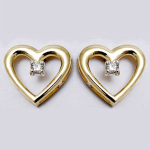 Baby Earrings Jewelry, Heart Earrings Diamond Gold Gender: Women'S