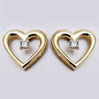 Baby earrings jewelry, Heart Earrings Diamond gold