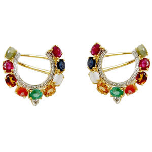 kundan earrings Navratna Earrings navratna jewellery