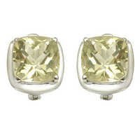 Square Earring Design Lemon Quartz Silver Earring Lemon Tops Gender: Women
