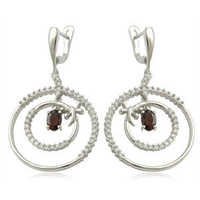 Wholesale Earring Big Hoop Earrings Garnet Cz Silver Earring Gender: Women