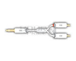 3.5mm EP Stereo Male To 2 RCA Male Cord - 2 Meters, Stainless Steel 24k Gold Plated, Oxygen-Free Copper, White | Apple Approved, Durable Connectors, Stereo Sound